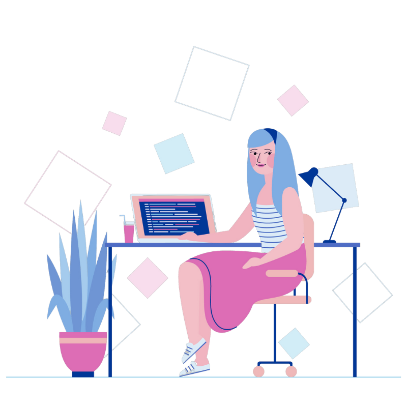 woman coder illustration